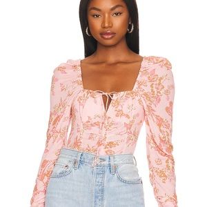 NWT Free People Pink Combo Hilary Printed Top Size X-Small